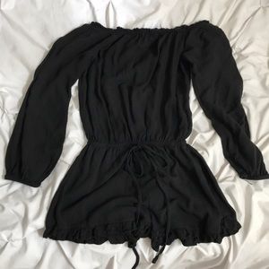 black off the shoulder romper